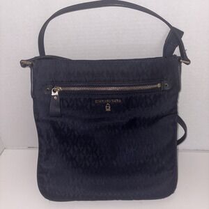 Michael Kors Black Stain and Water Resistant Crossbody Purse With Care Card